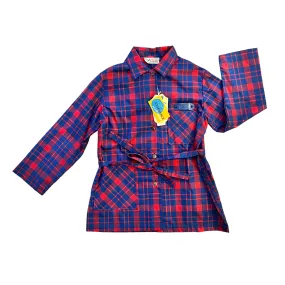 1960s Red/Navy School Nylon Dress  / Blouse  6-8Y