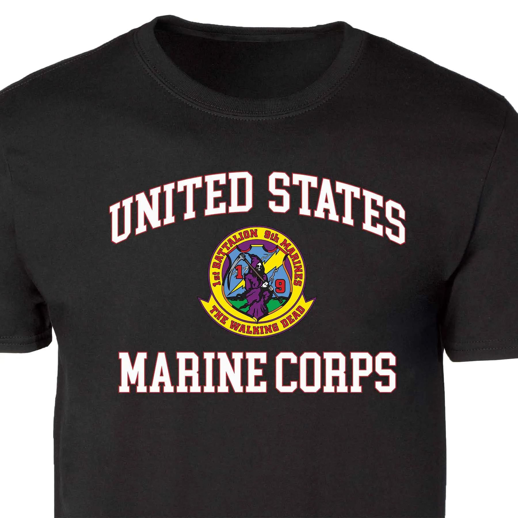 1st Battalion 9th Marines USMC  Patch Graphic T-shirt