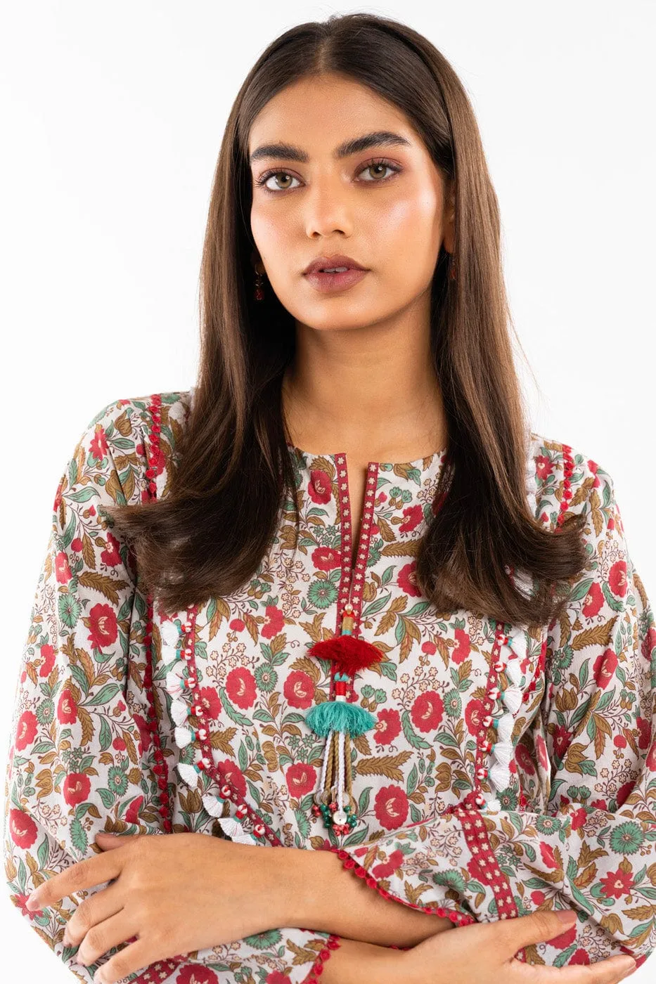2 Pc Printed Lawn Shirt With Cambric Trouser