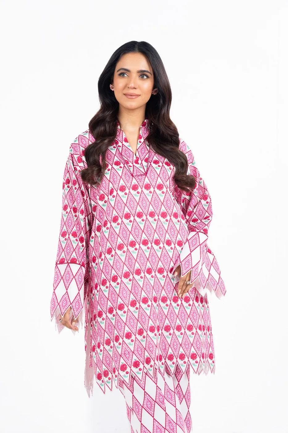 2 Pc Printed Lawn Suit With Cambric Trouser
