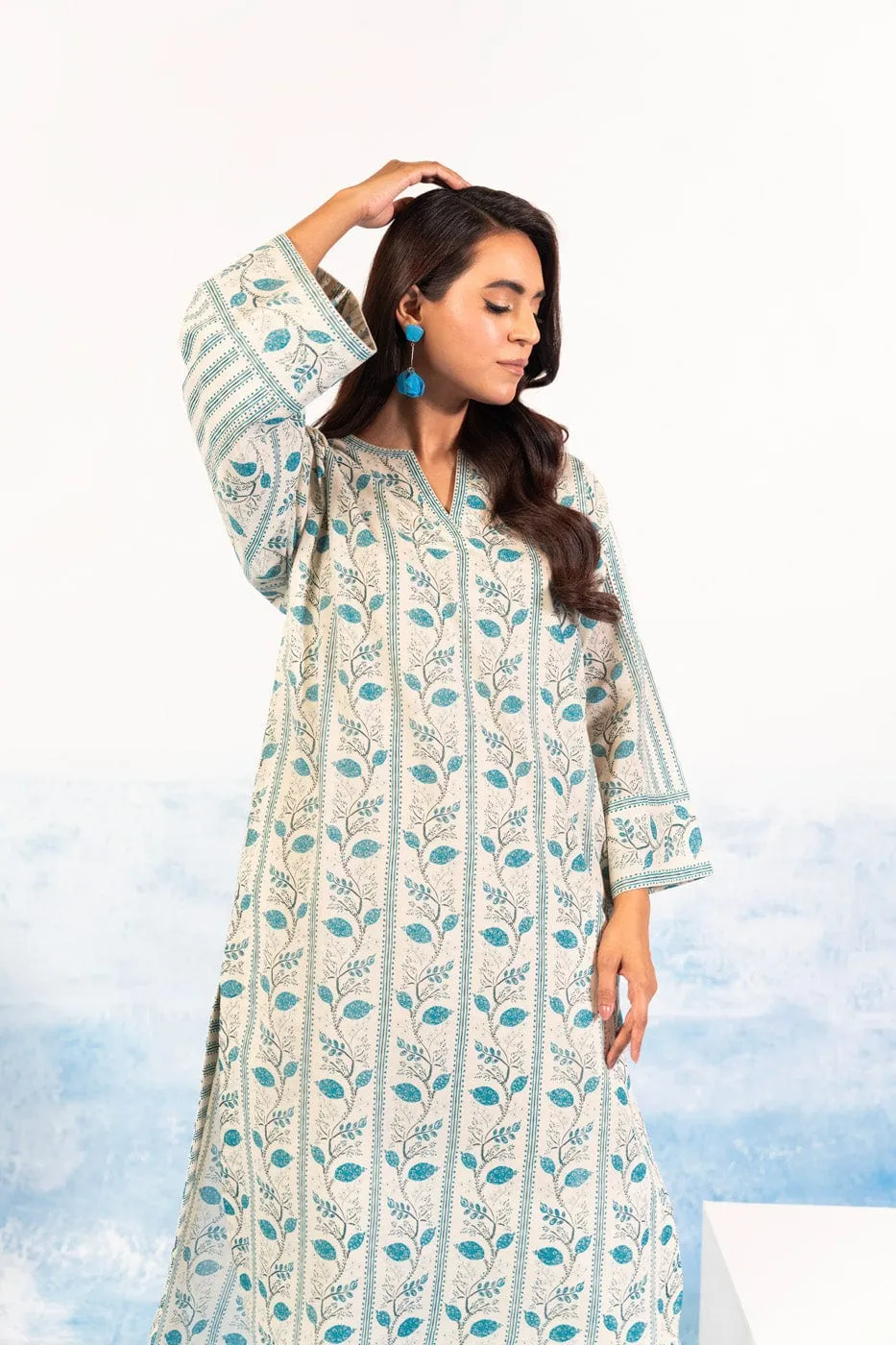 2 Pc Printed Silver Lawn Shirt With Cambric Trouser