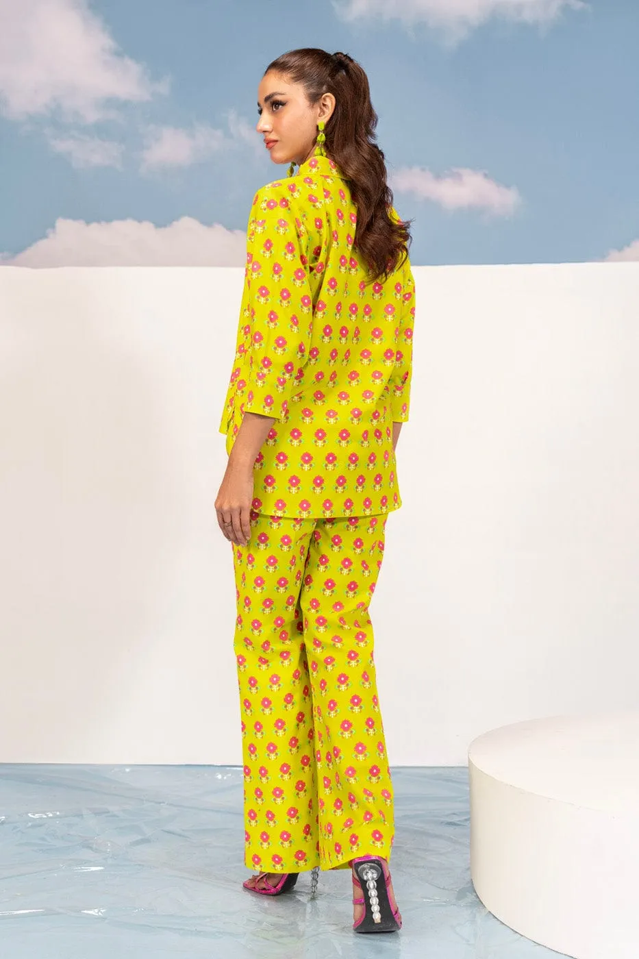 2 Pc Printed Silver Lawn Shirt With Cambric Trouser