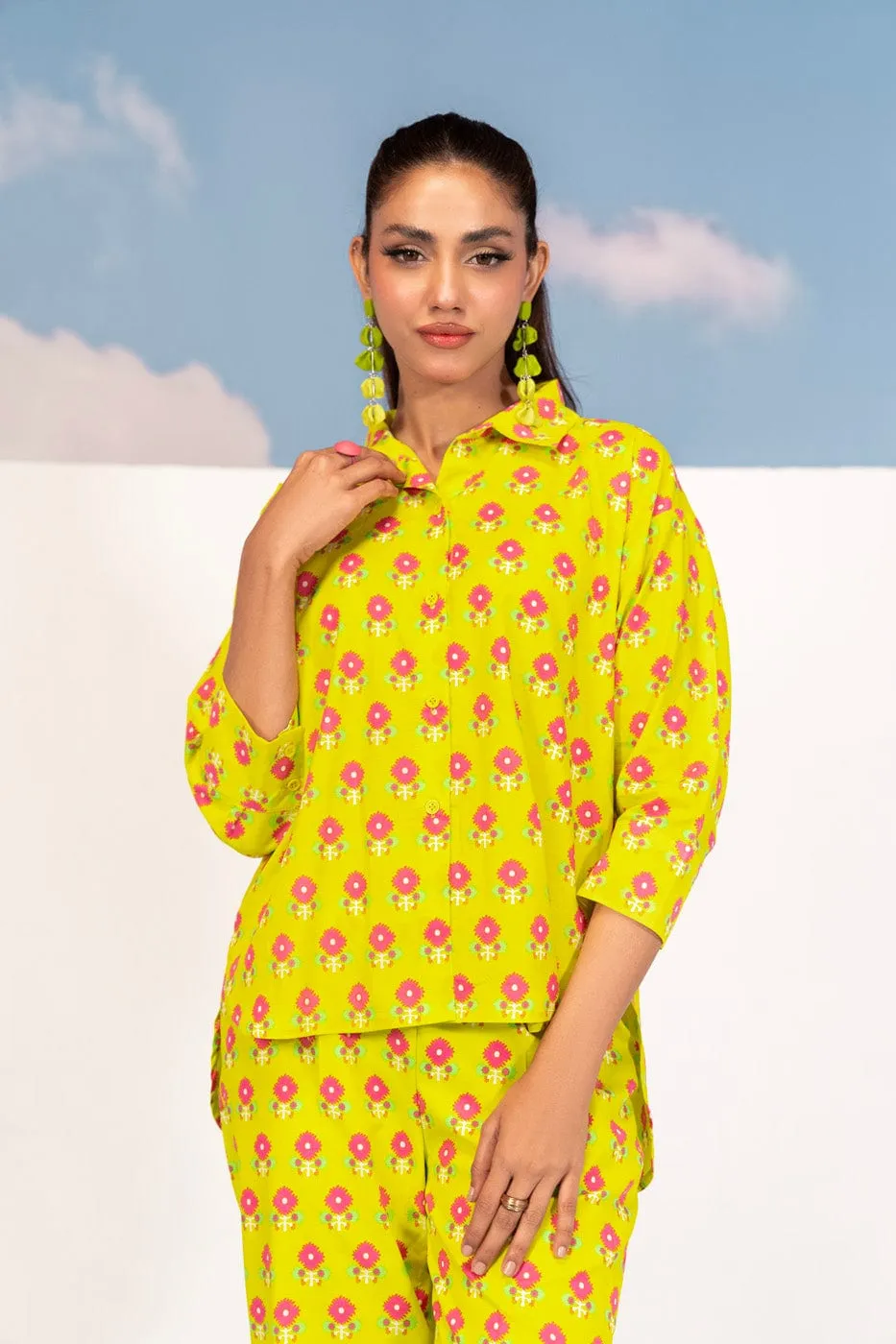 2 Pc Printed Silver Lawn Shirt With Cambric Trouser