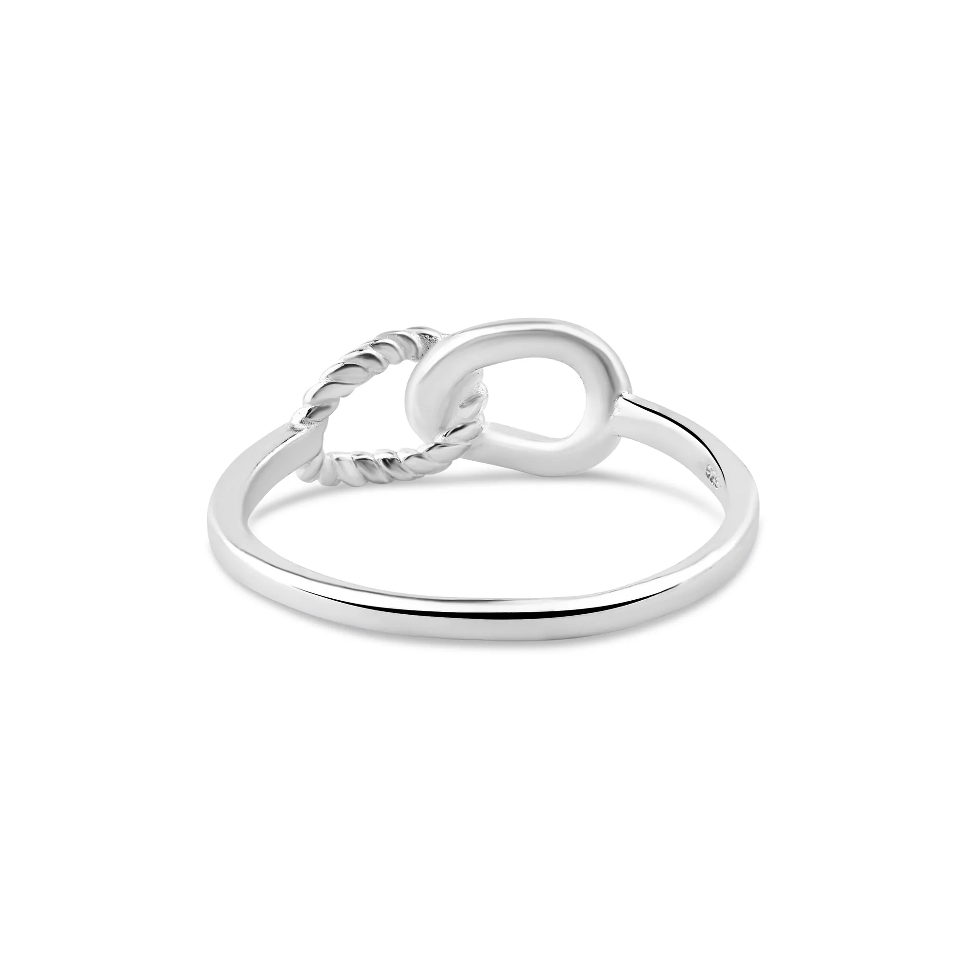 925 Sterling Silver Twist Ring Silver-Large