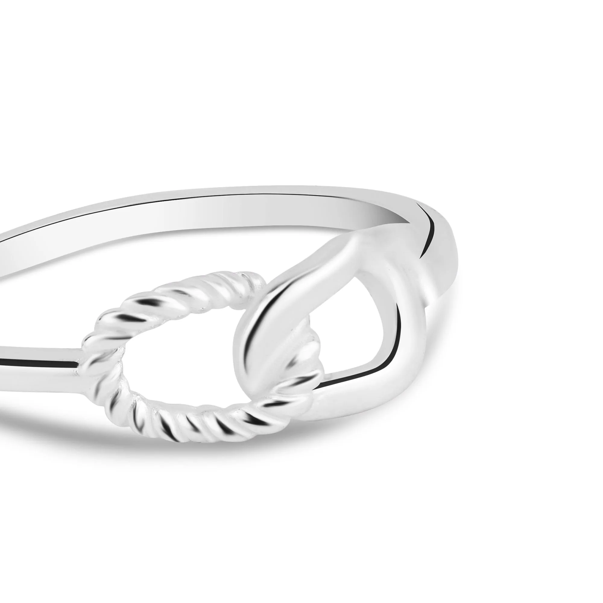 925 Sterling Silver Twist Ring Silver-Medium