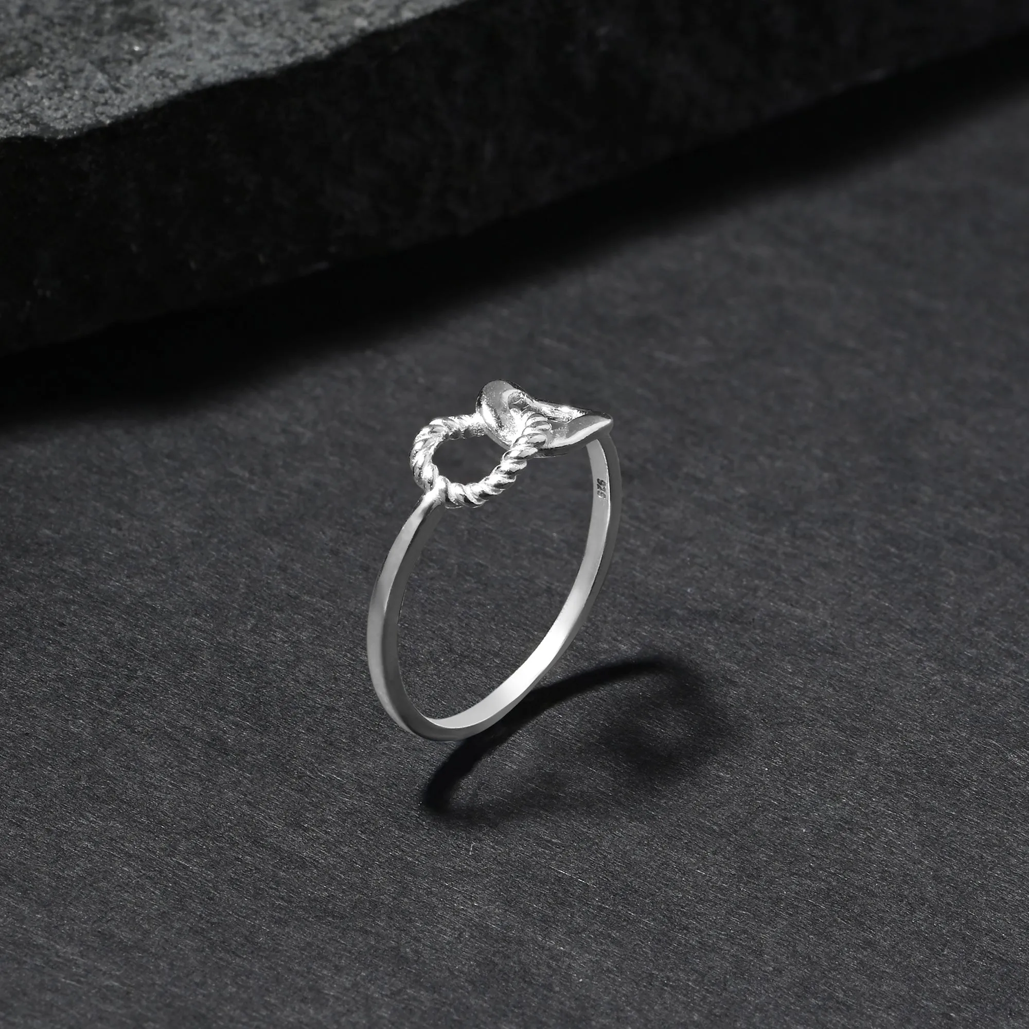 925 Sterling Silver Twist Ring Silver-Small