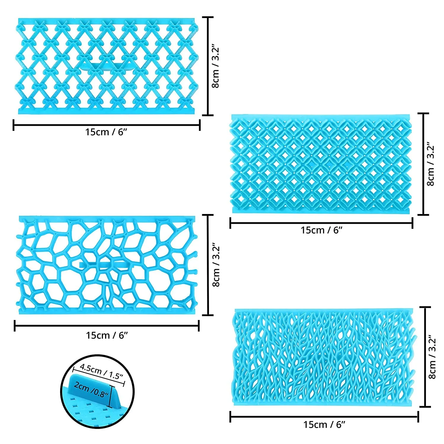 ABOUT SPACE Cake Fondant Embossing Mould (4 Pack) - Non-Toxic Plastic Fondant Impression Mat Icing Moulds for Cake Decorations Sugarcraft Cupcakes Jelly & Cookies