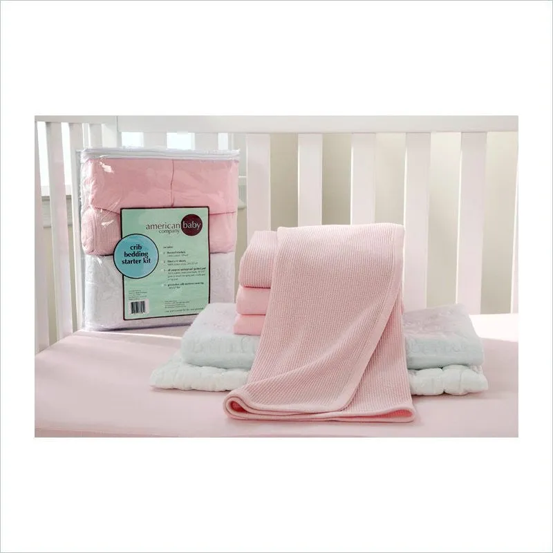 American Baby Company Mini Crib Starter Kit in Pink