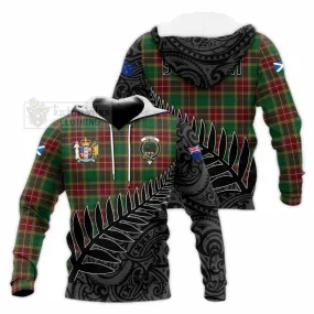 Baxter Crest Tartan Knitted Hoodie with New Zealand Silver Fern Half Style