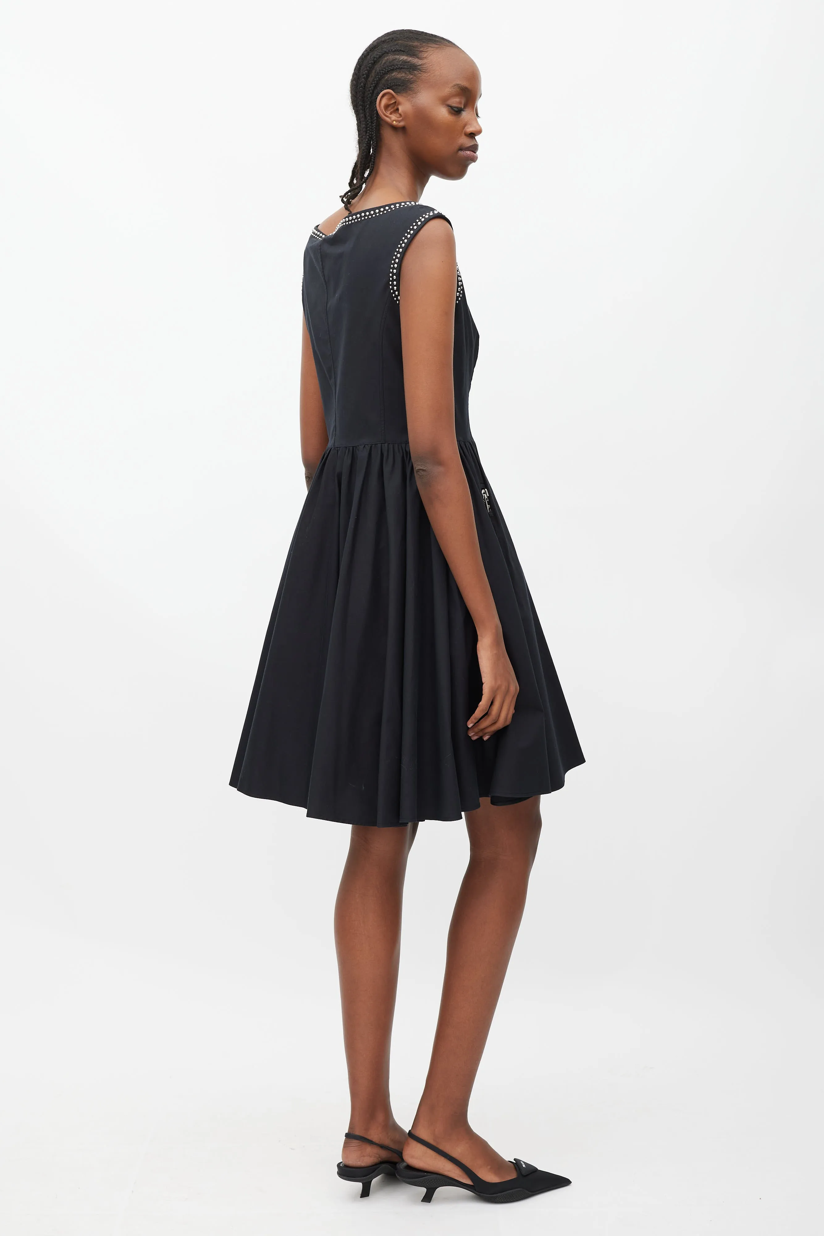 Black & Silver Studded Mini Dress