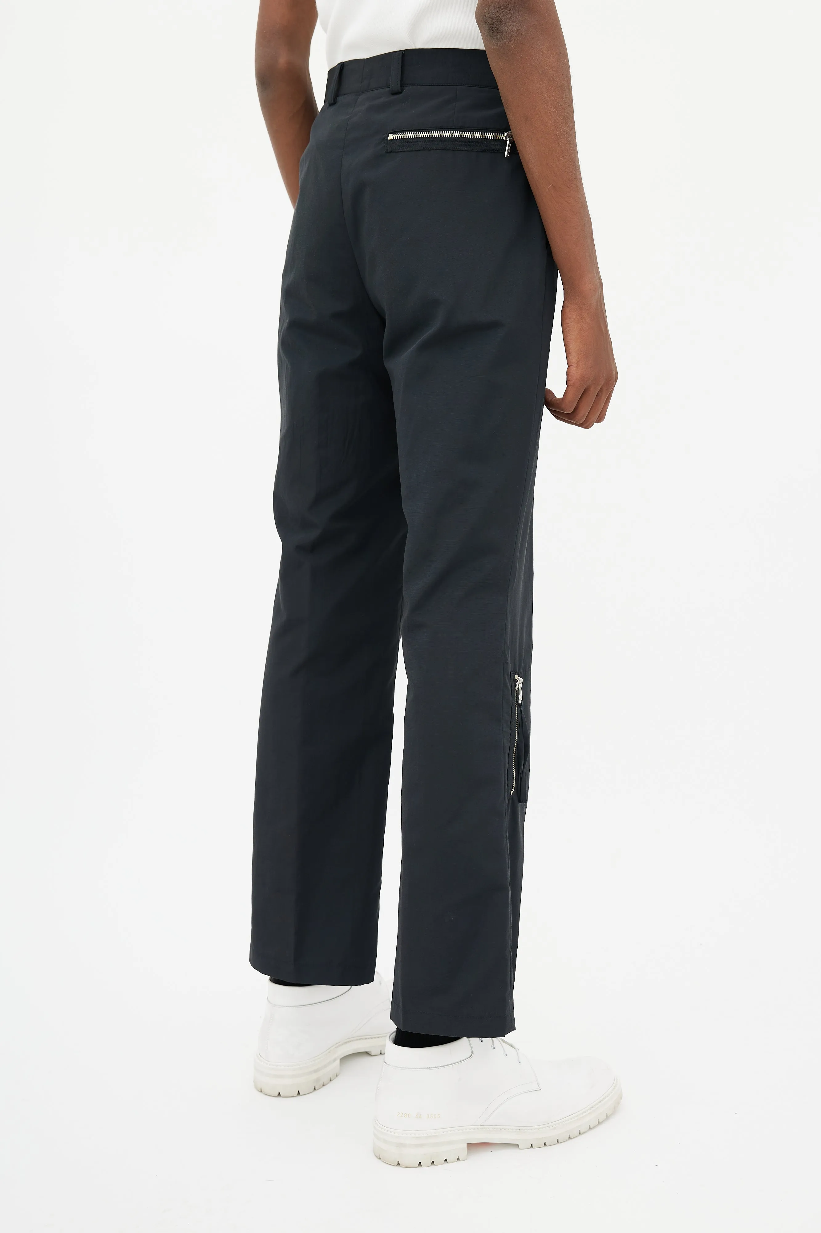 Black Technical Zip Trouser