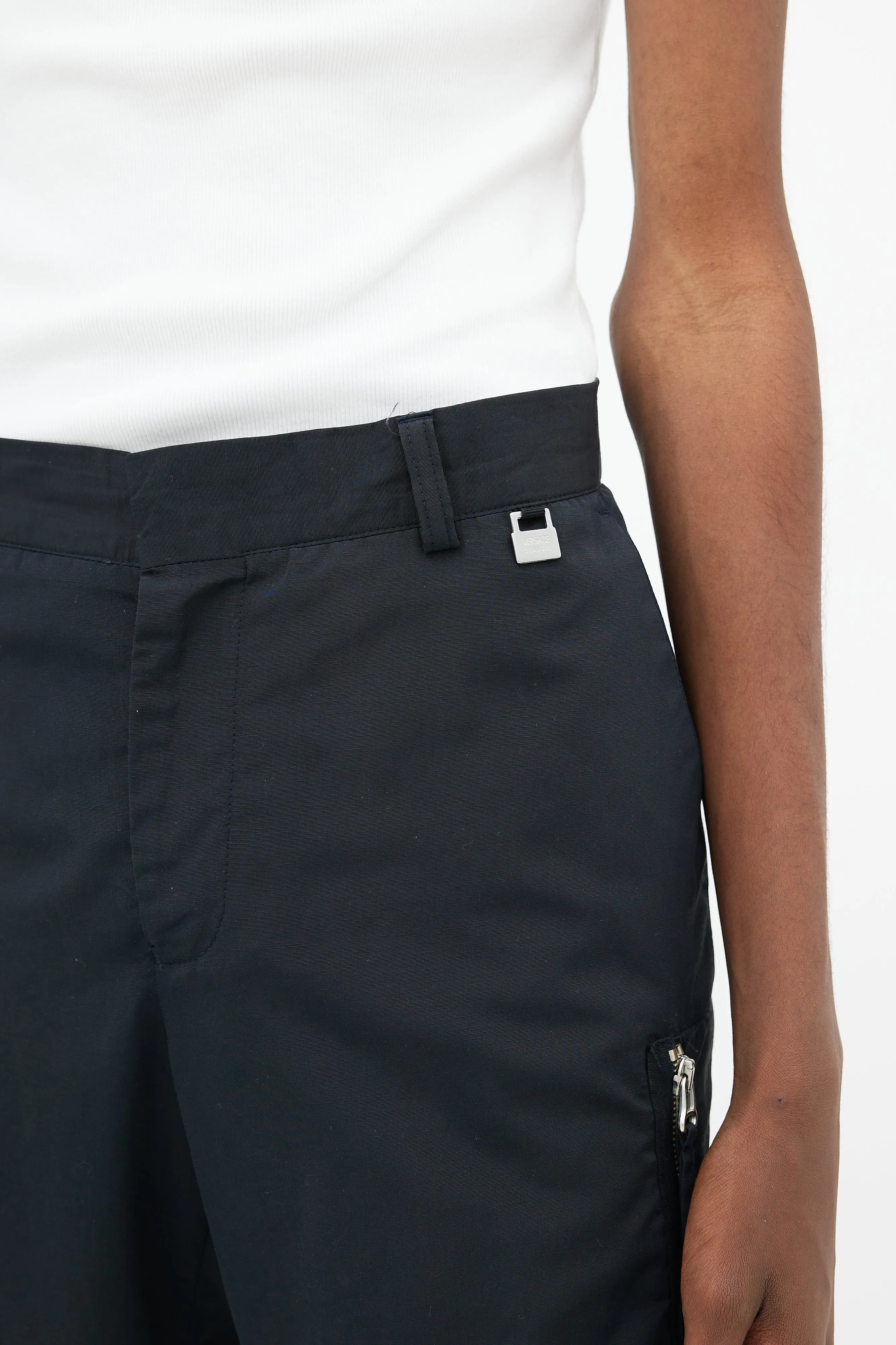 Black Technical Zip Trouser