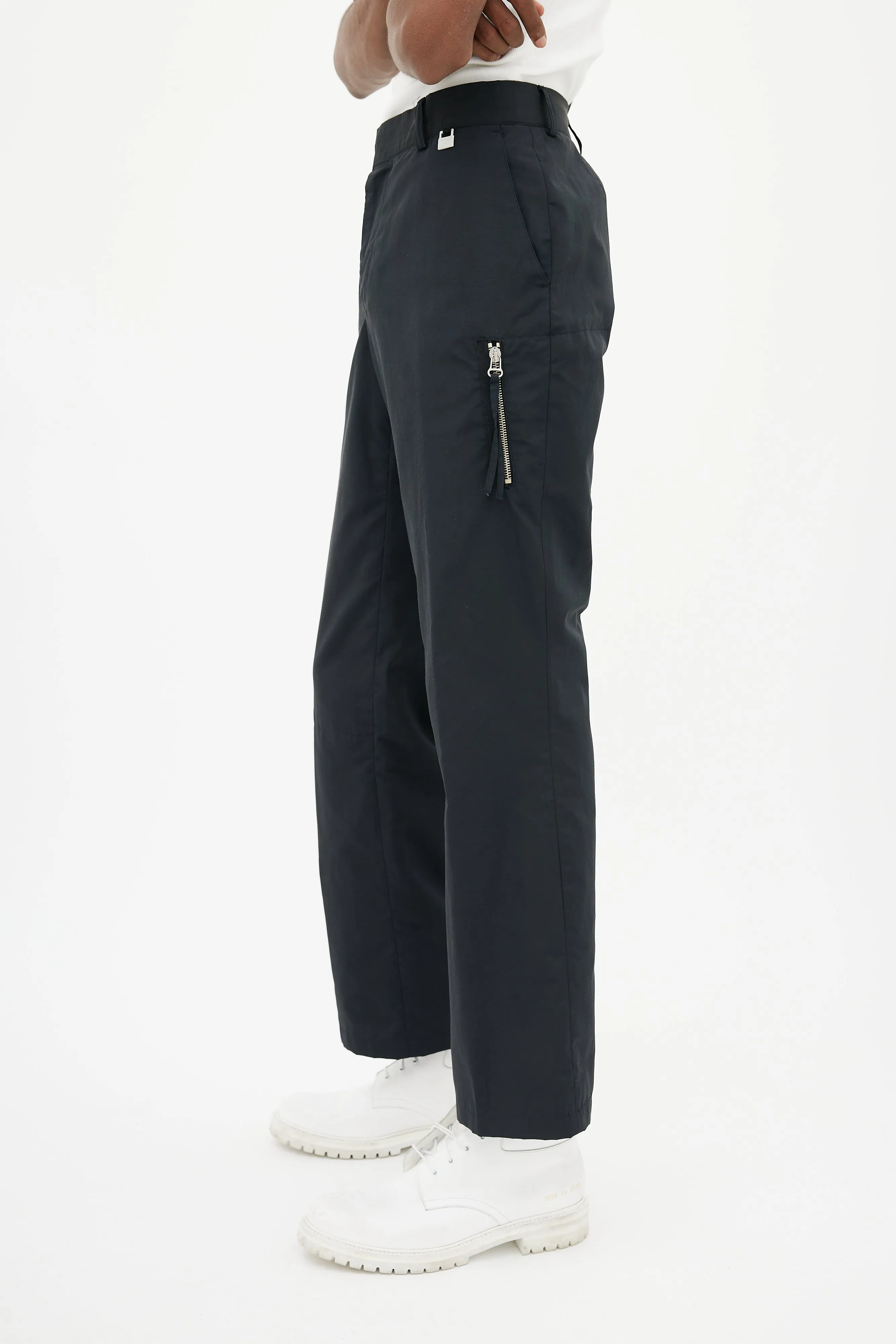 Black Technical Zip Trouser