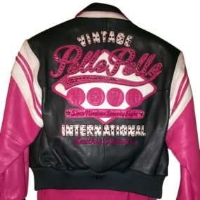 Bold Vintage Pelle Pelle Pink Stylish Moto Leather Jacket for Men, Available in 7 Sizes!