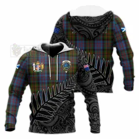 Bowie Crest Tartan Knitted Hoodie with New Zealand Silver Fern Half Style