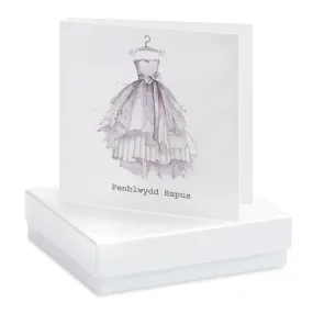 Boxed Welsh Birthday Dress Earring Card