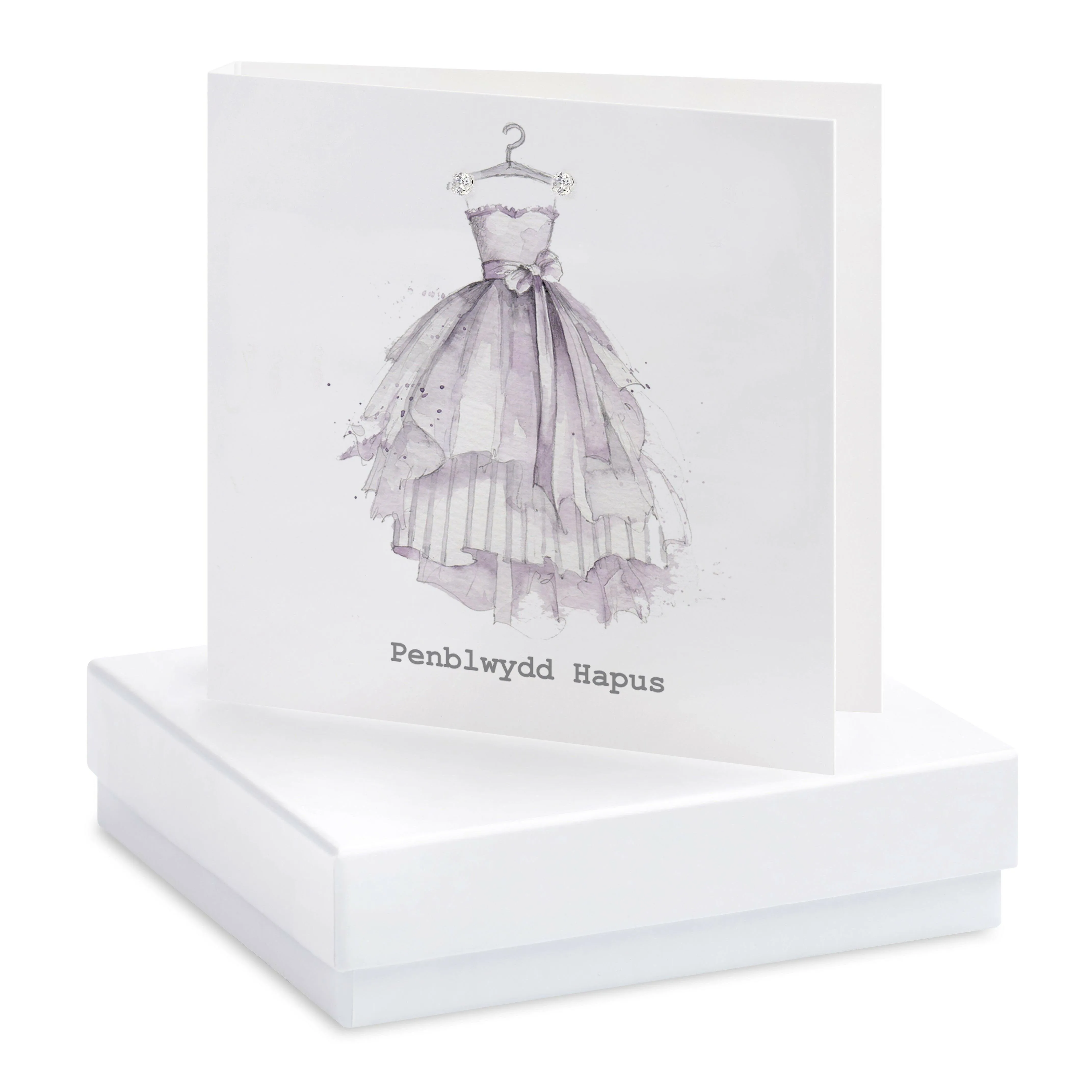 Boxed Welsh Birthday Dress Earring Card