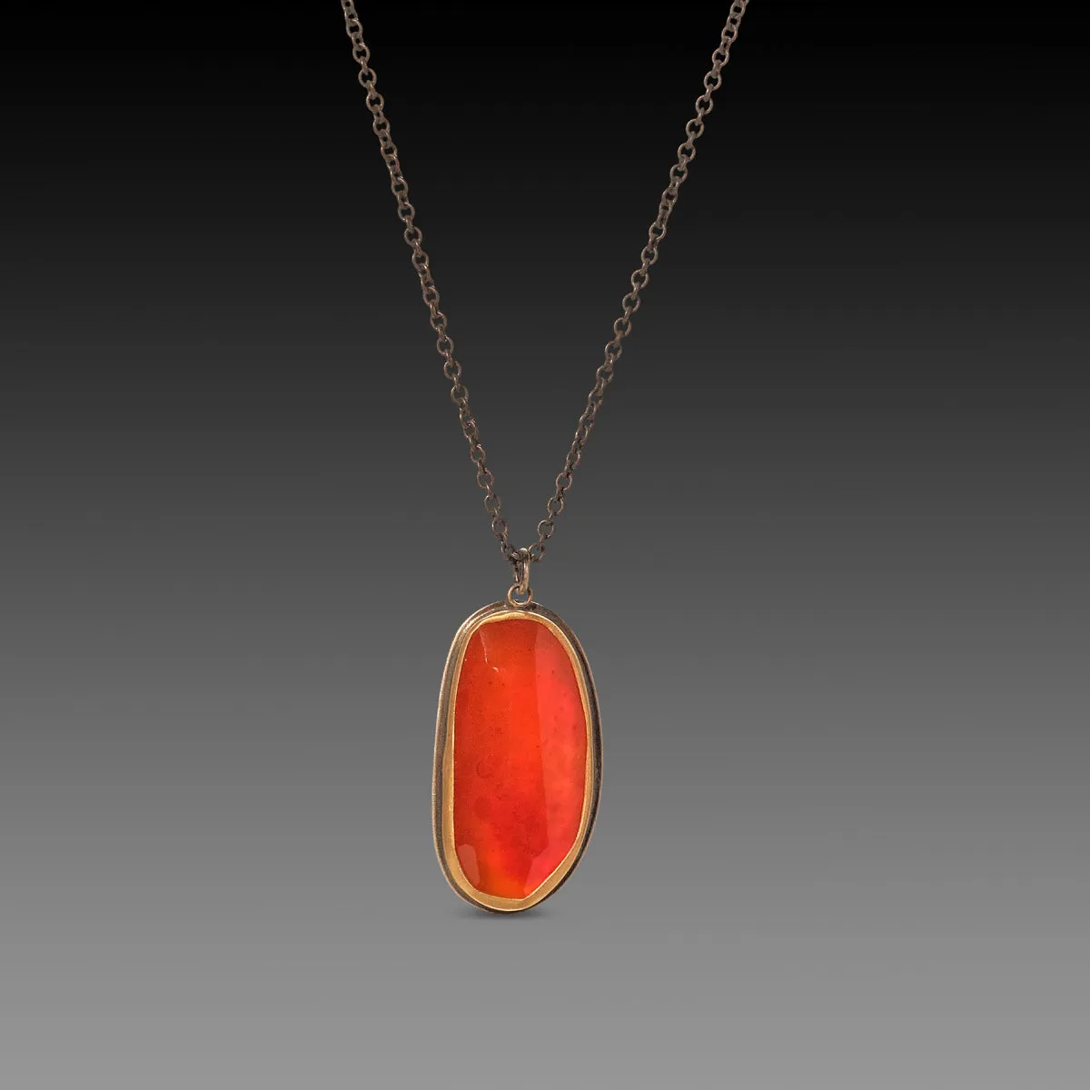 Brilliant Rose Cut Carnelian Necklace