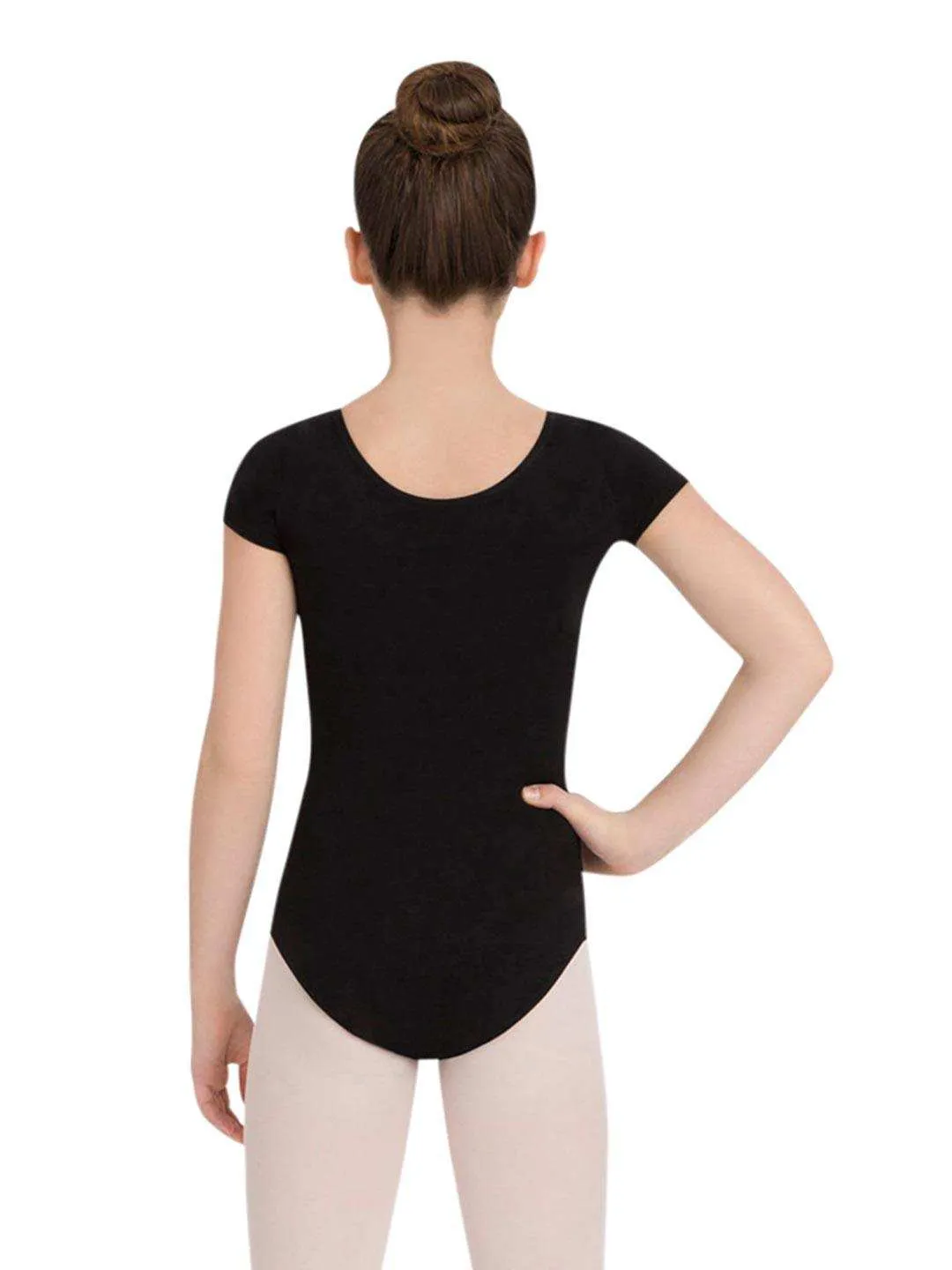 Children's Essential Short Sleeve Cotton Leotard