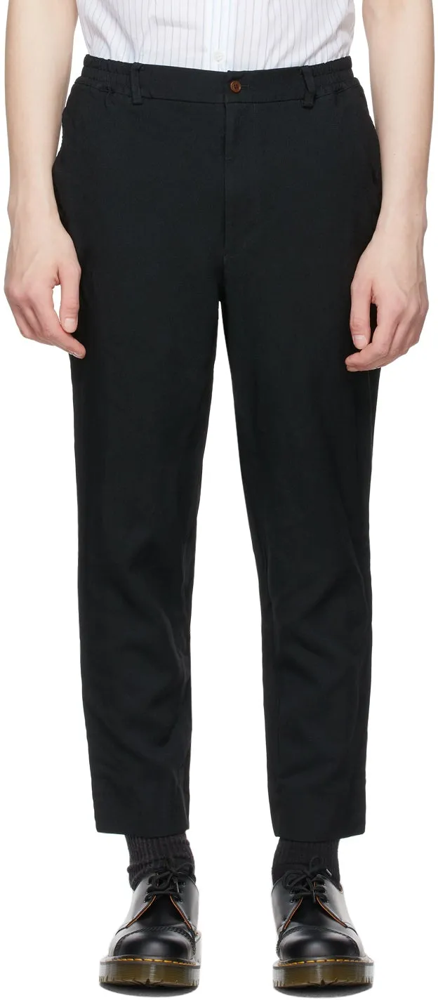 Comme des GarÃ§ons Homme Deux Black Garment-Dyed Trousers