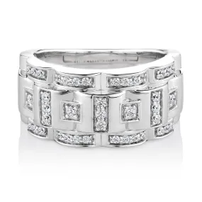 Dress ring with 0.52 carats* of diamond simulants in sterling silver