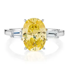 Dress ring with 3.38 carats* of diamond simulants in sterling silver