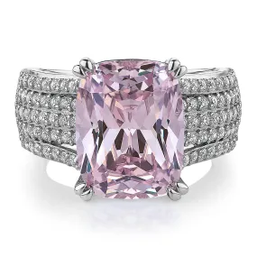 Dress ring with 7.44 carats* of diamond simulants in sterling silver