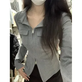 Girlary Long Sleeve T-shirts Women All-match Stylish Hipster Temperament O-neck High Street Korean Style Harajuku Tops Autumn College