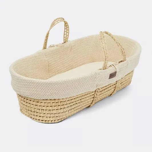 Little Green Sheep - Moses Basket and Rocking Stand Bundle - Quilted Linen