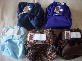 MamaBear BabyWear Waterproof Diaper Cover, Wrap One Size Fits All - Set of 5 Solids and Prints Mix