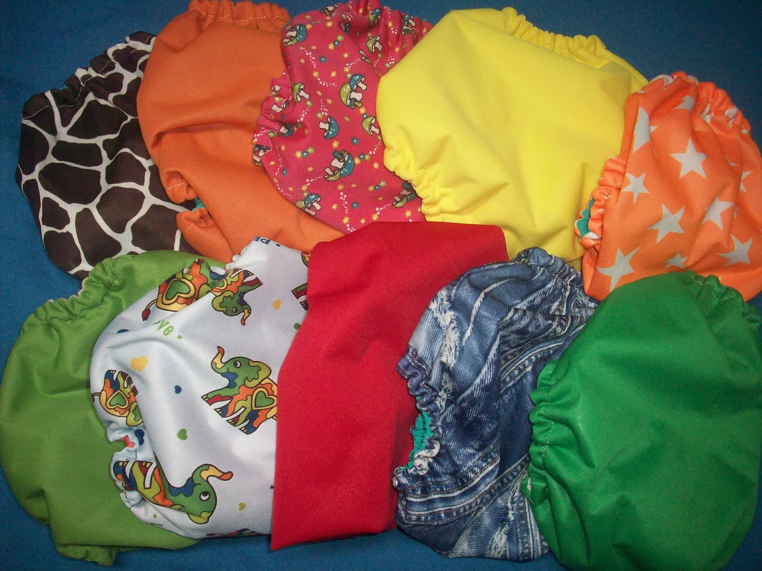 MamaBear Waterproof Diaper Cover, Wrap One Size Fits Most - Set of 10 Mixed Prints and Solids