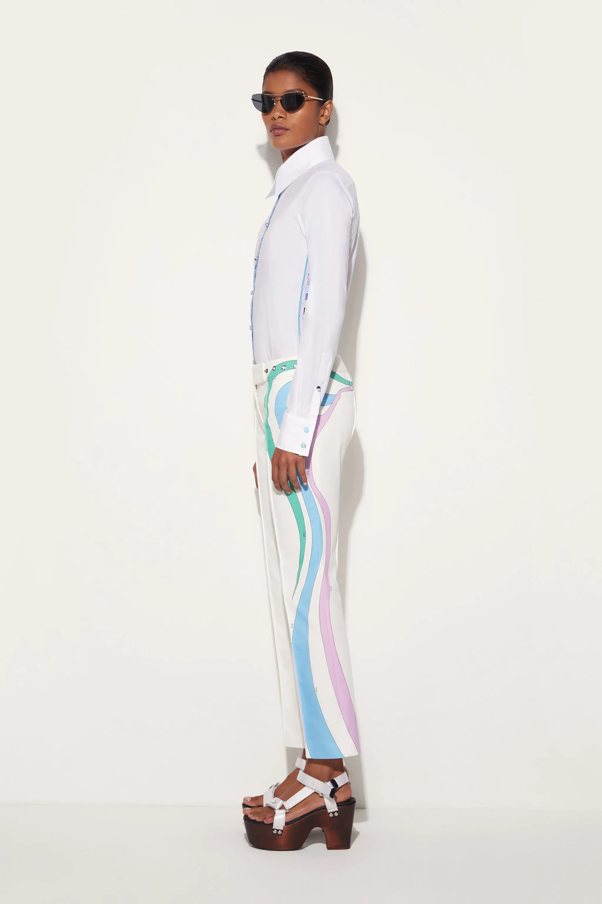 Marmo-Print Trousers