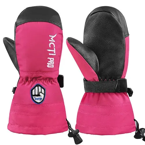 MCTi Kids Mittens Waterproof Winter Ski Warm Sherpa Fleece Lined Removable Insert