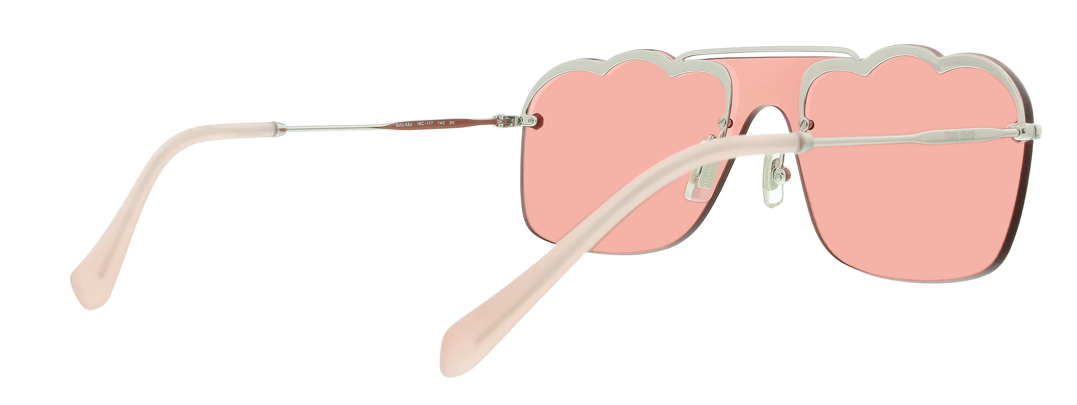 Miu Miu 0MU 55US 1BC177 Core  Silver Irregular Sunglasses
