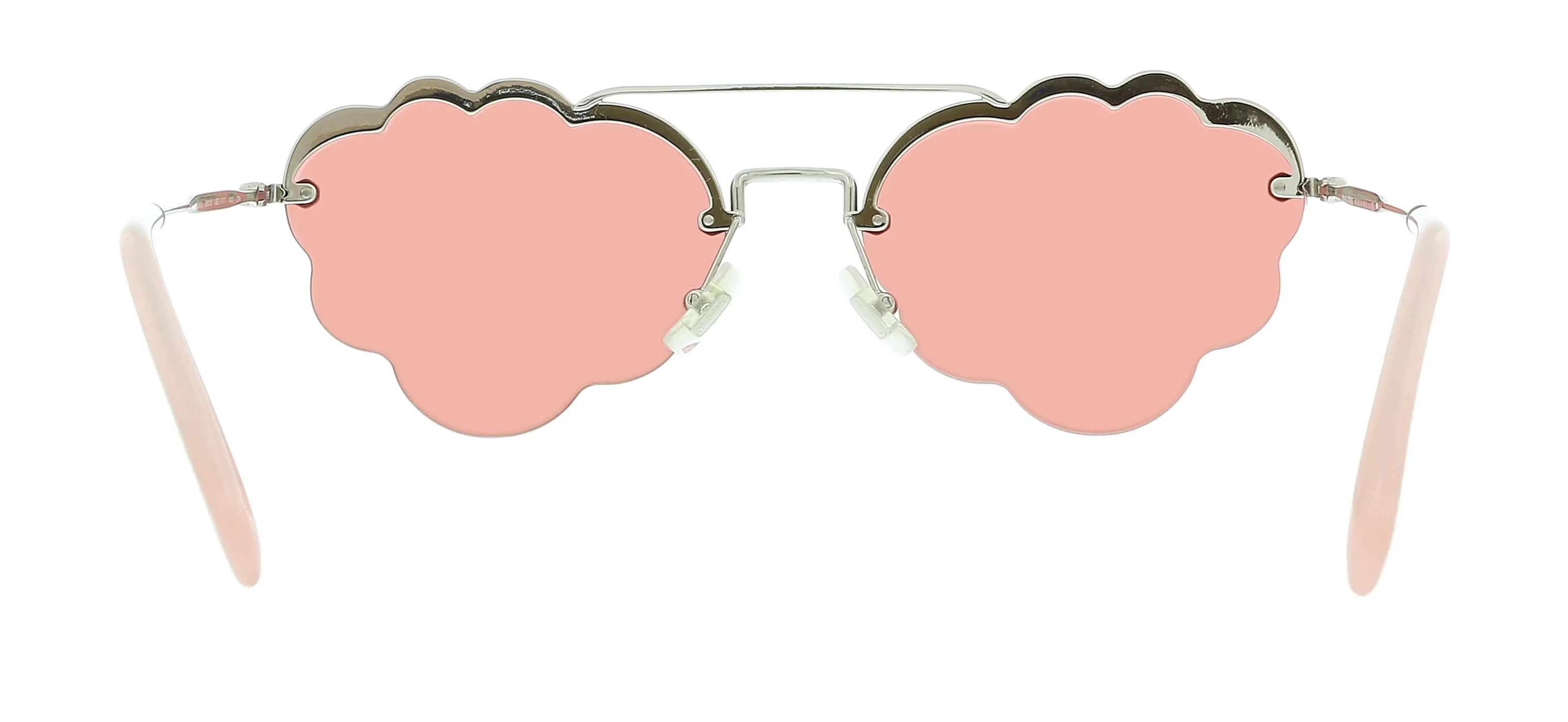 Miu Miu 0MU 57US 1BC177 Core  Silver Oval Sunglasses