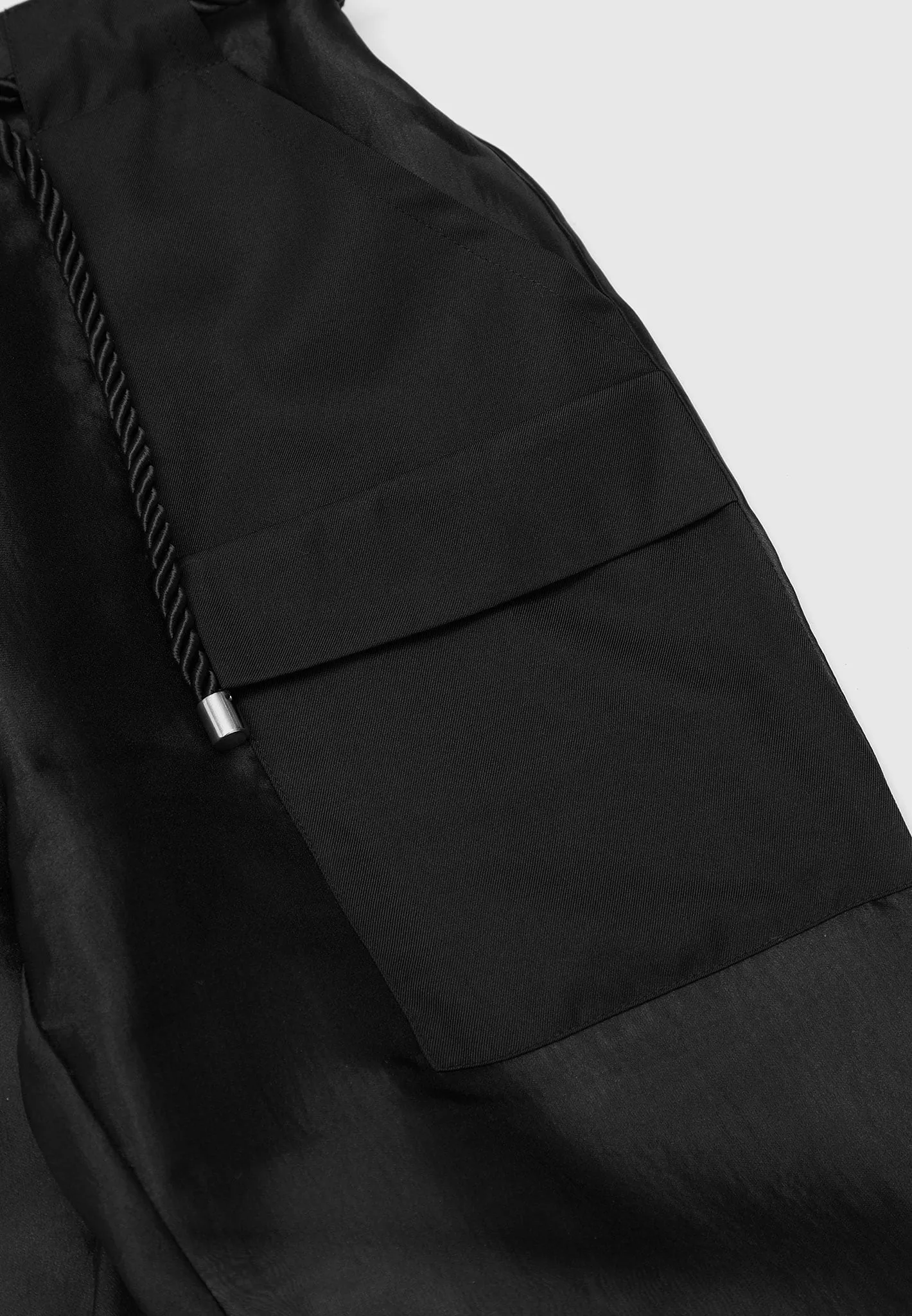 Organza Cargo Trousers - Black