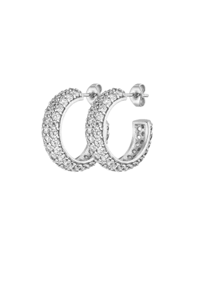 Pavé Hoops Silver