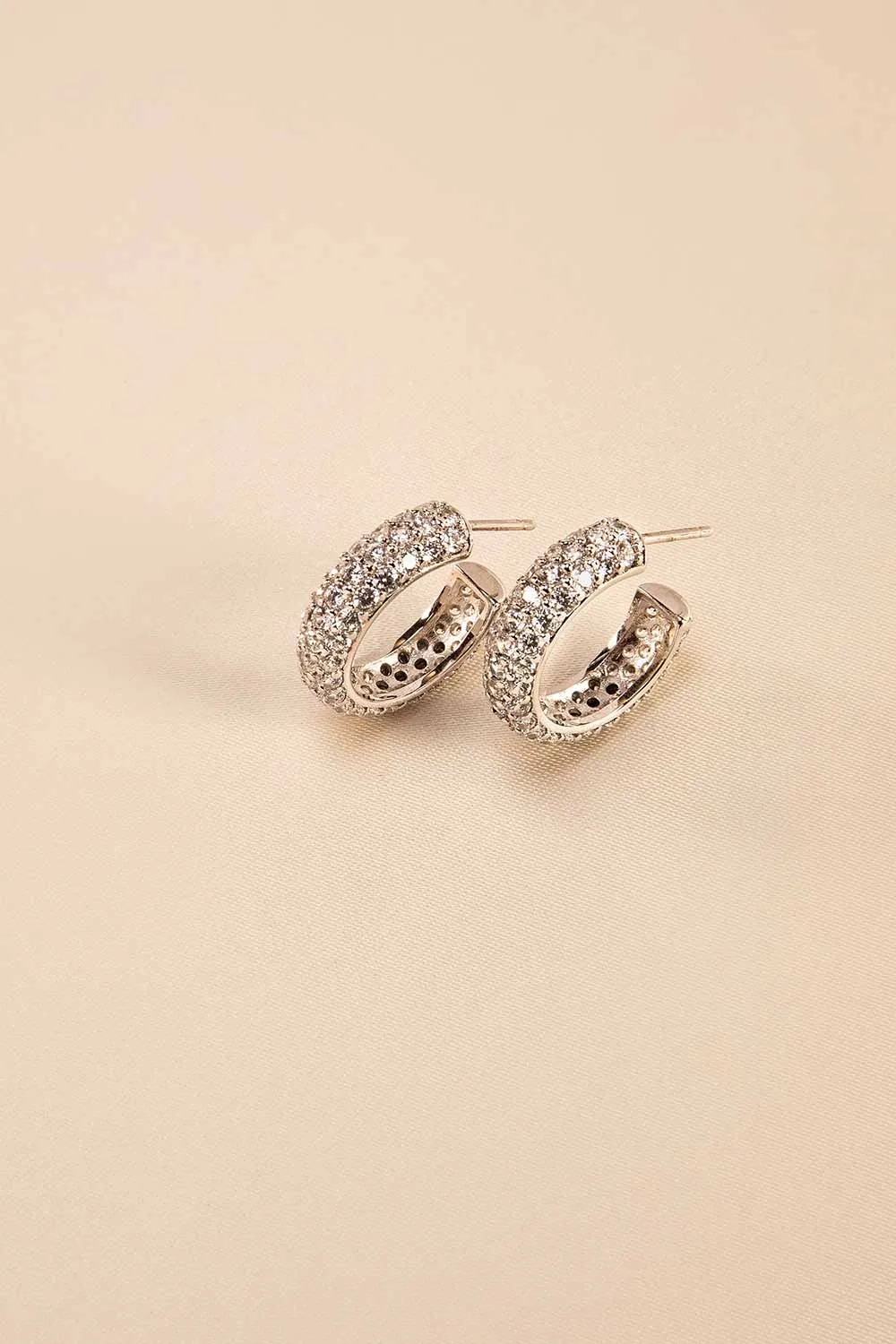 Pavé Hoops Silver
