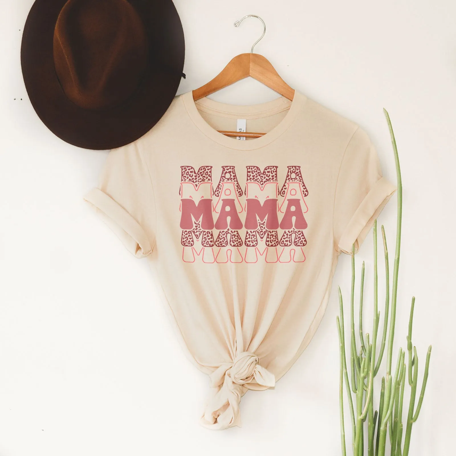 Pink Leopard Mom Life Tee