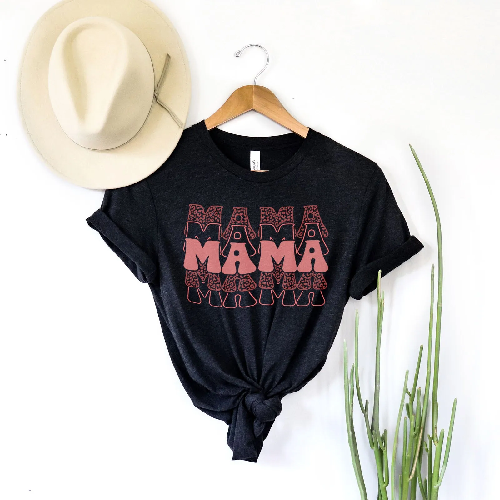 Pink Leopard Mom Life Tee