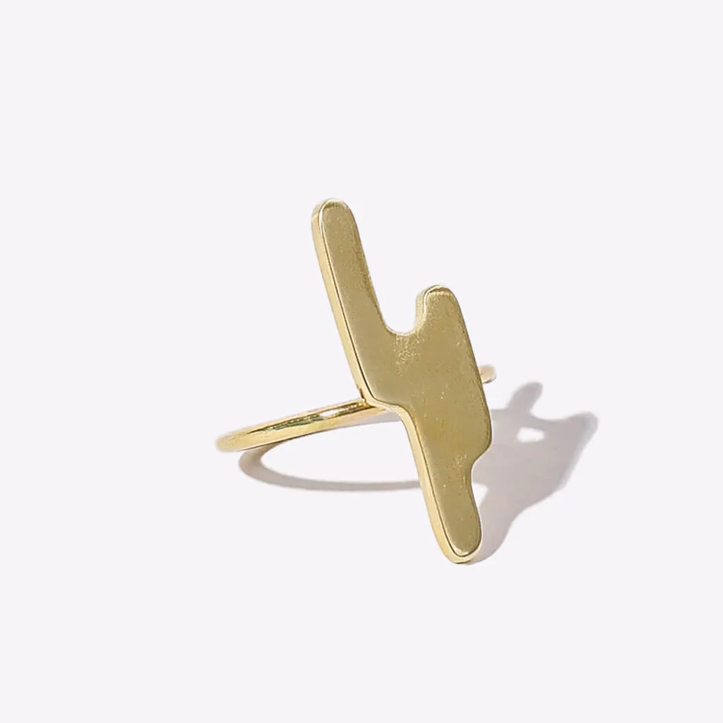 SALE - Striate Simple Ring - Brass