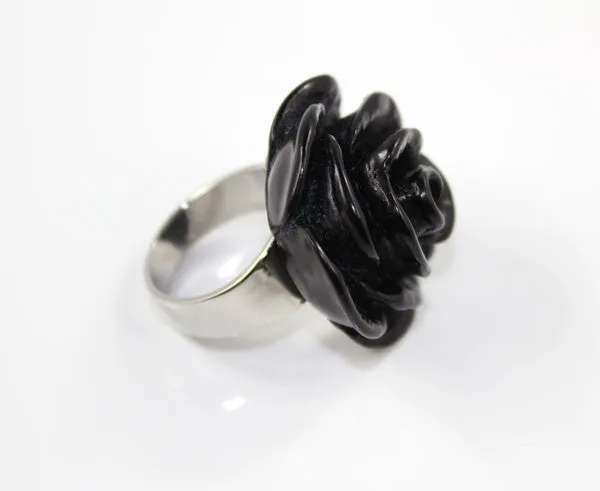 Silver Tone Flower Ring