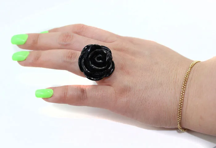 Silver Tone Flower Ring