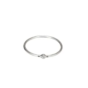 Simple Silver Clear CZ Ring