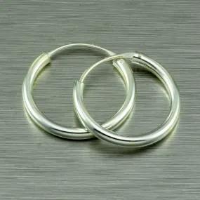 Simple sterling silver hoops (sleepers)