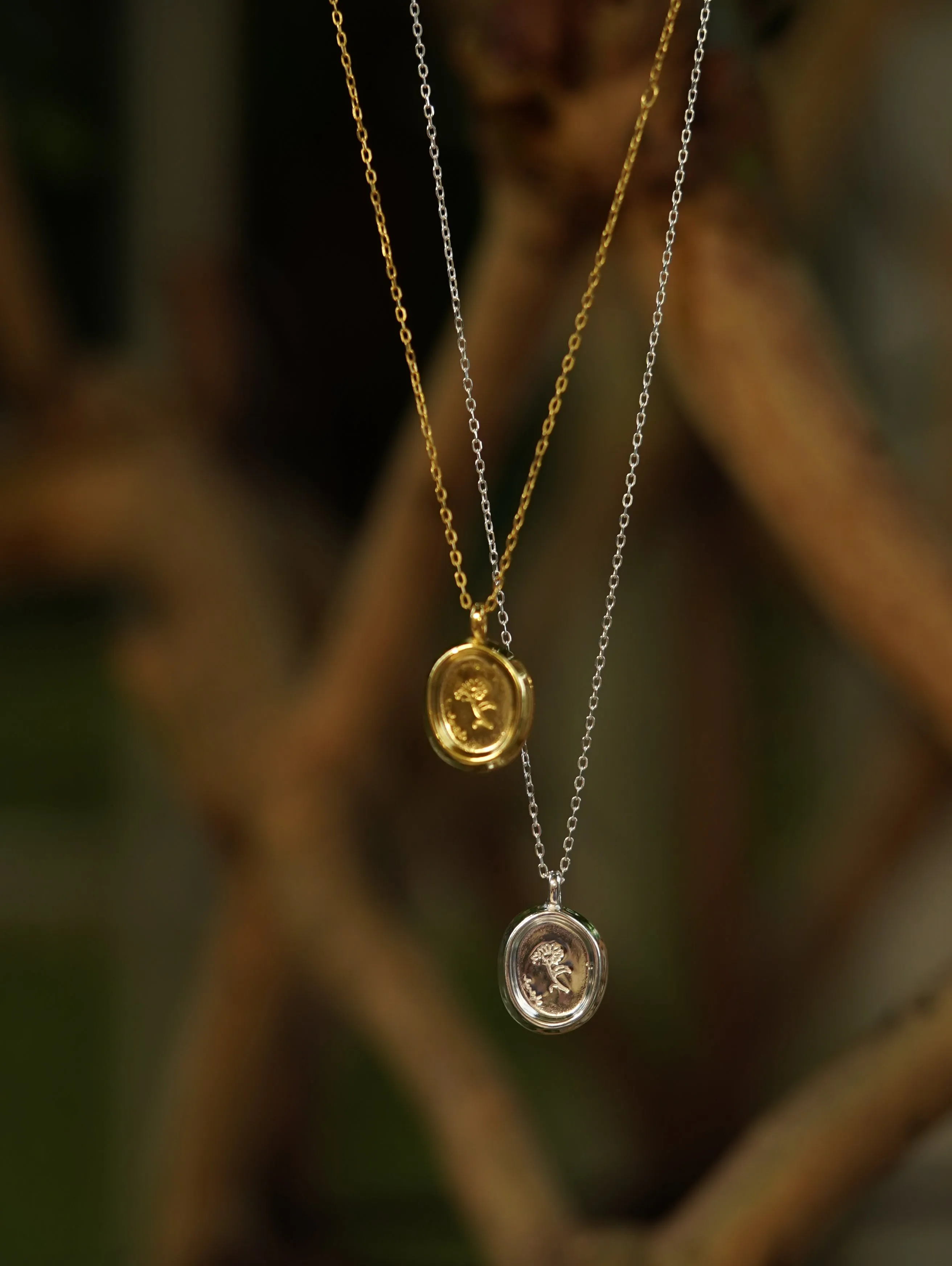 Simple Style Flower Sterling Silver Pendant Necklace -Silver