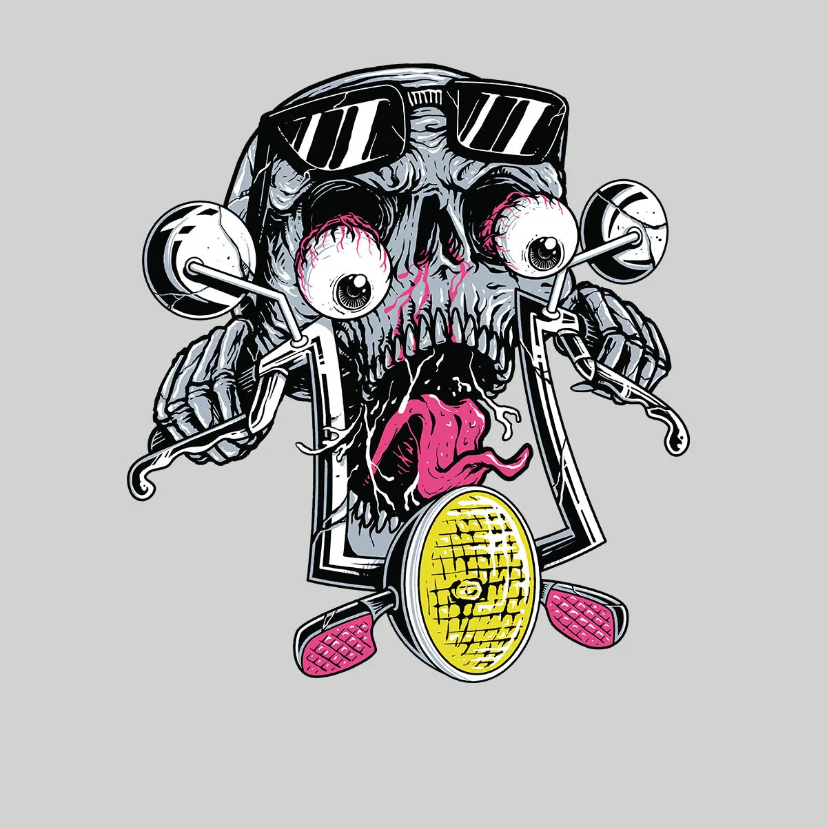 Skull Bike Biker Motorbike Motorcycle Enthusiast Custom Bike Kid's Tee