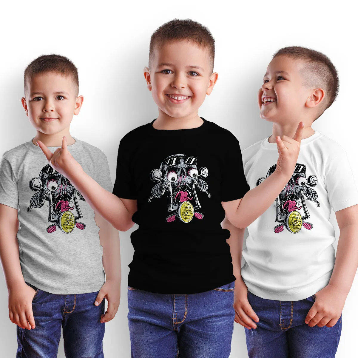 Skull Bike Biker Motorbike Motorcycle Enthusiast Custom Bike Kid's Tee