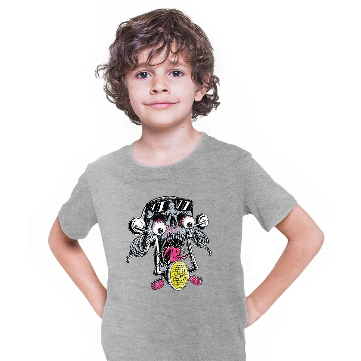 Skull Bike Biker Motorbike Motorcycle Enthusiast Custom Bike Kid's Tee