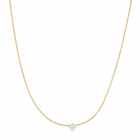 Snake Chain With Simple Cz Center Stone